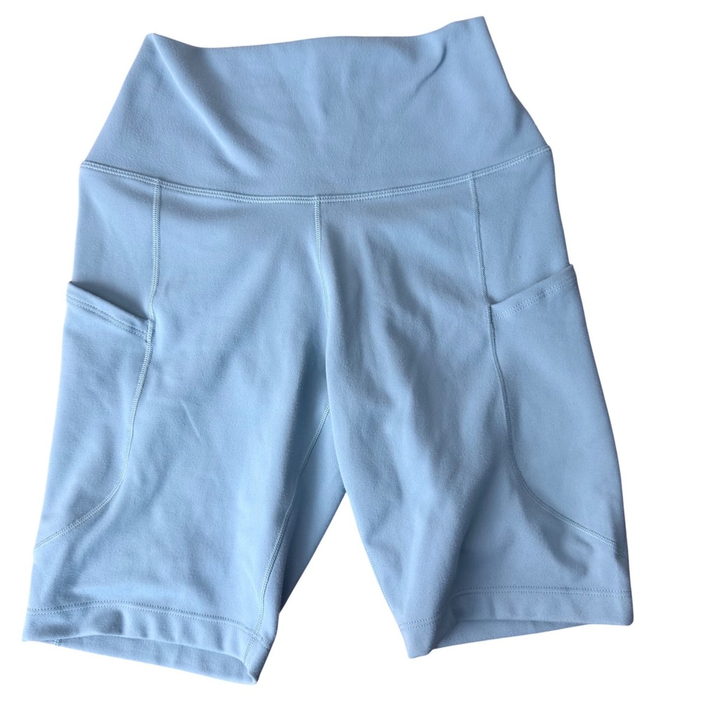 Nike One Dri-FIT Womens High Rise 7 Inch Biker Shorts Light Blue FZ6758-008 S